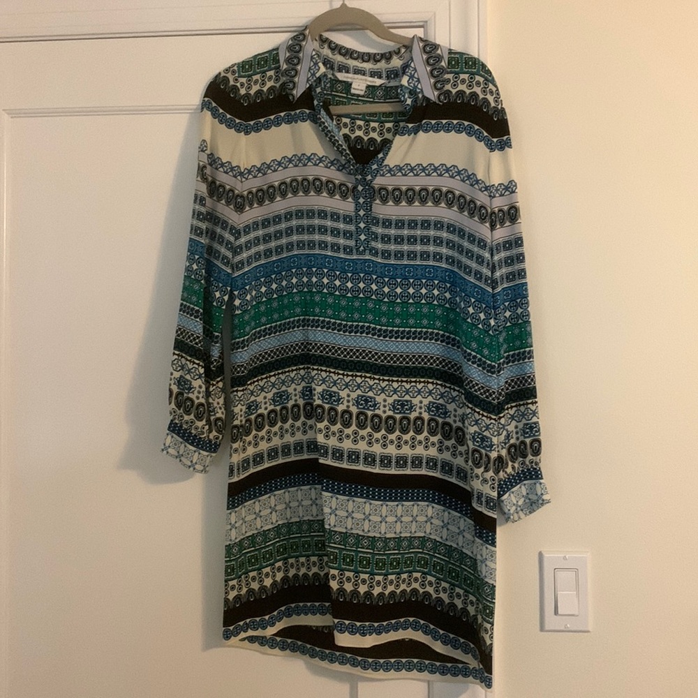 DVF dress. Long sleeve. Tie at waist